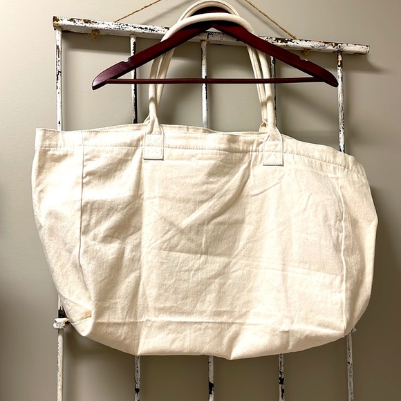 Pink Canvas Beach Bag - Picture 2 of 5